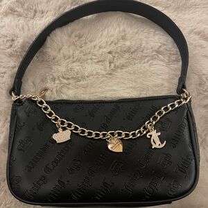 Juicy Couture Black Shoulder Bag with Gold Accents